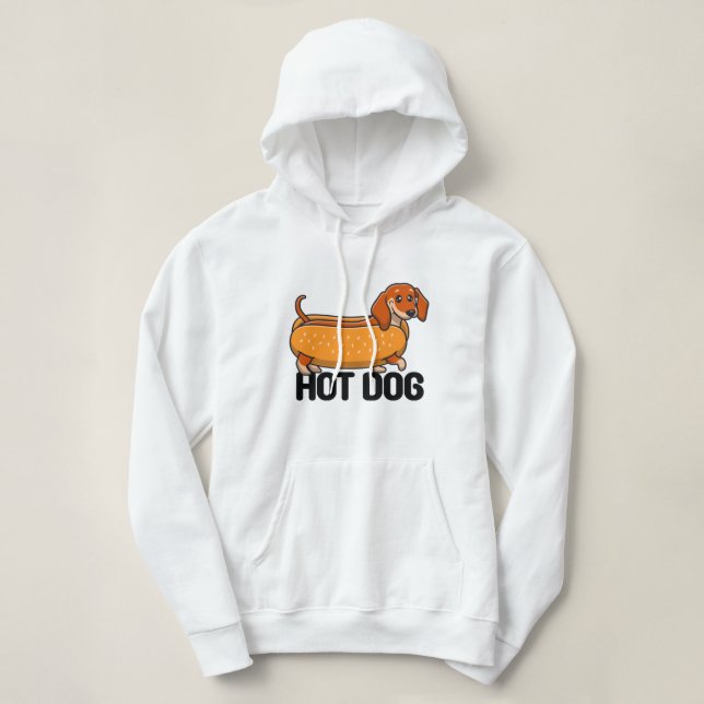 Pull À Capuche Sweatshirt Chien Teckel Hot Dog (Design devant)