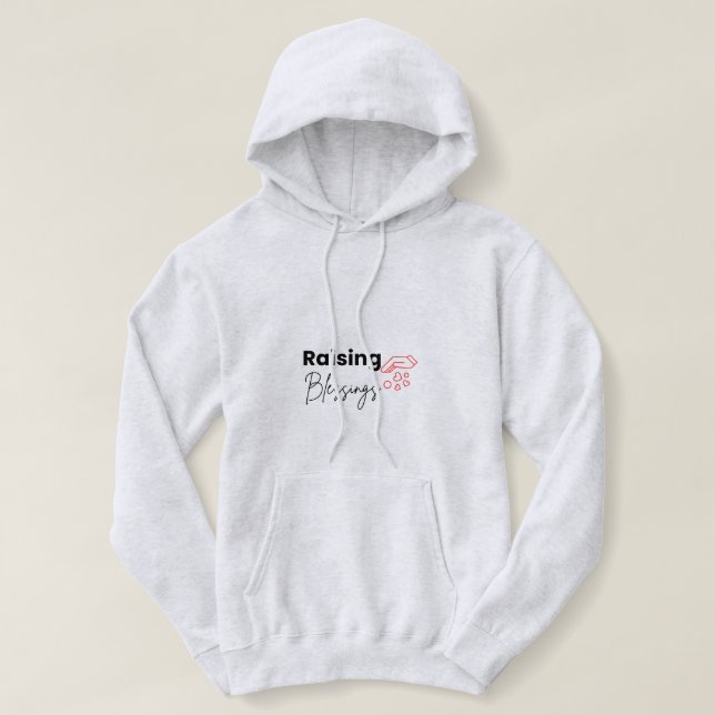 Pull À Capuche Sweatshirt chrétien pour maman Raising Blessings (Design devant)