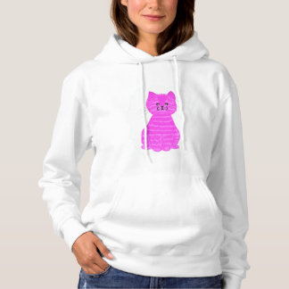 Pull À Capuche Sweatshirt de chat rayé rose