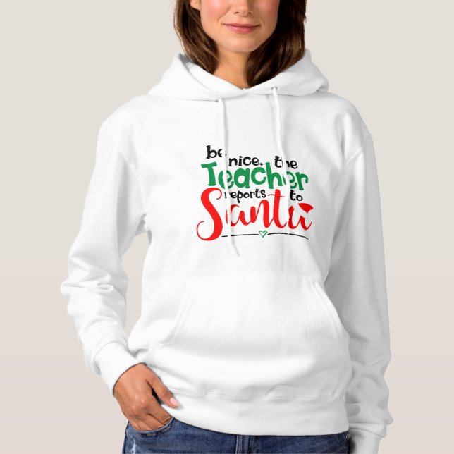 Pull À Capuche Sweatshirt de Noël de l'enseignant (Devant)