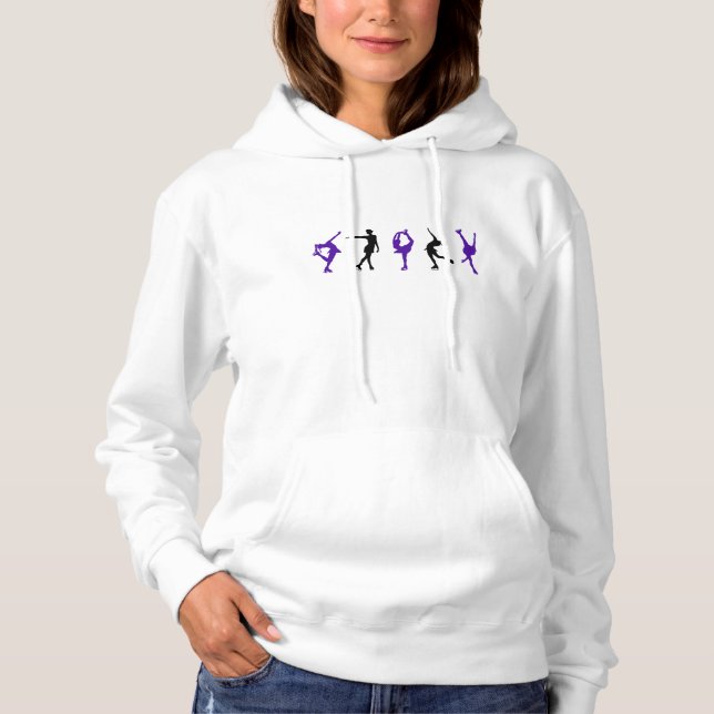 Pull À Capuche Sweatshirt de patinage artistique violet et noir (Devant)