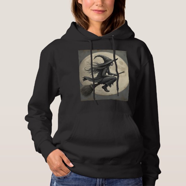 Pull À Capuche sweatshirt de sorcière halloween (Devant)