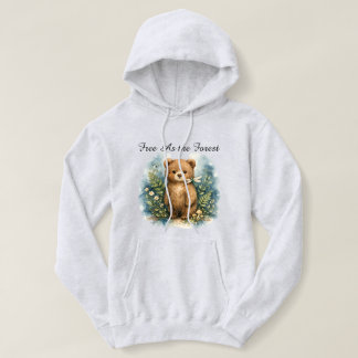 Pull À Capuche Sweatshirt Libre Comme l'Ours de la Forêt - Bois
