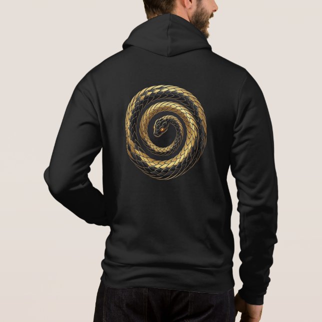Pull À Capuche Sweatshirt Math Snake - Cadeau Serpent Ratio Doré (Dos)
