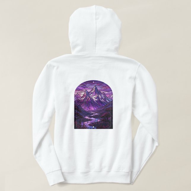 Pull À Capuche Sweatshirt Montagne Vitrail (Design dos)