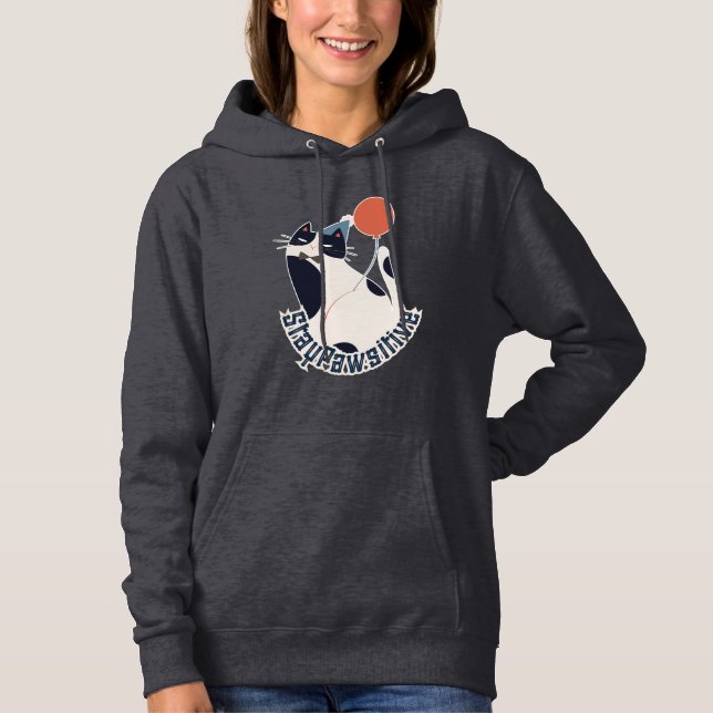 Pull À Capuche Sweatshirt Motivant Chat Smoking Tuxedo Stay Pawsi (Devant)