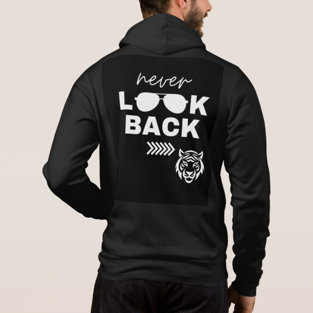 Pull À Capuche Sweatshirt noir avec citation motivante en gras (Dos)