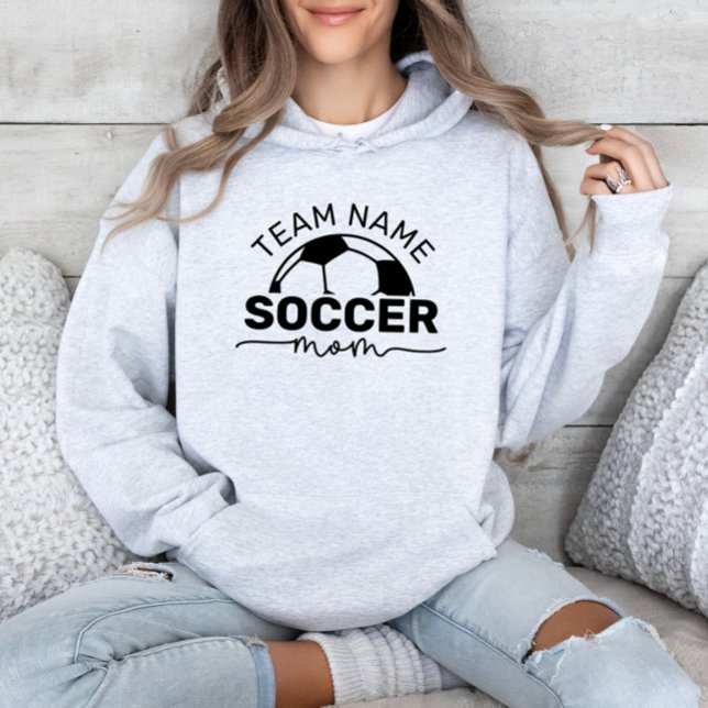 Pull À Capuche Sweatshirt personnalisé Ash Grey Soccer Maman (Créateur téléchargé)
