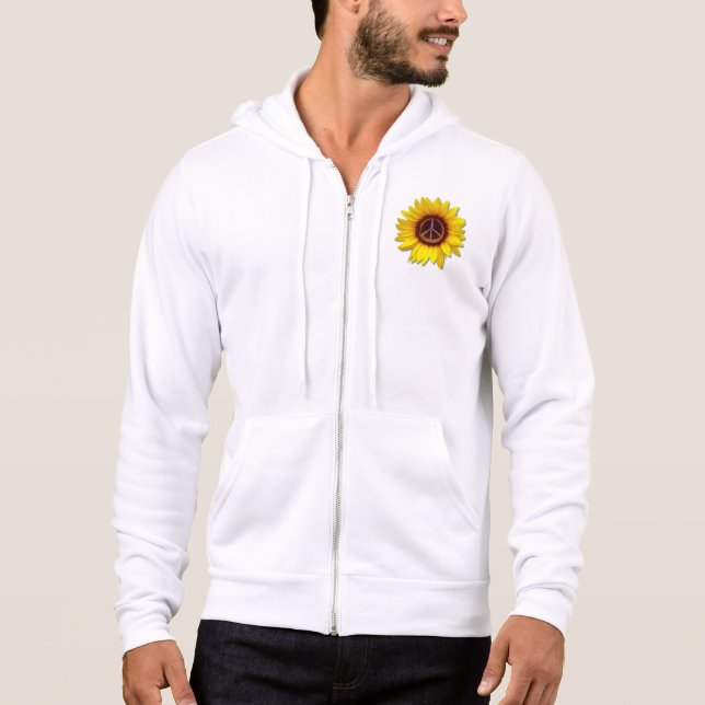Pull À Capuche SYMBOLE DE PAIX Tournesol D'Ukraine CONTRE LA GUER (Devant)