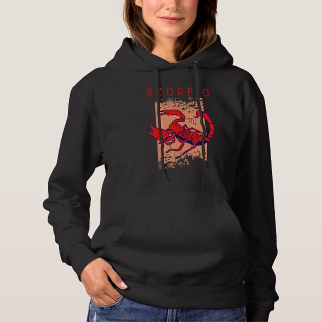 Pull À Capuche SYMBOLE Horoscope Scorpio Zodiaque Astrologie Cons (Devant)