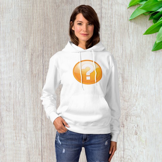 Pull À Capuche Symbole Moderne Gras Point d'Interrogation Orange (Créateur téléchargé)