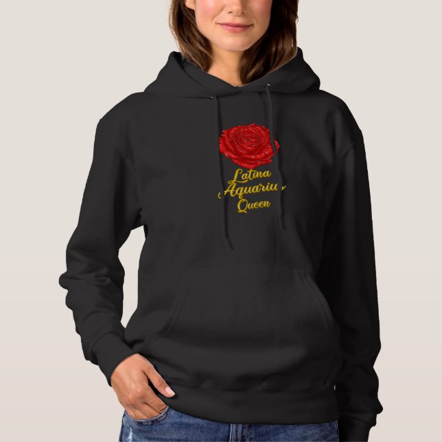 Pull À Capuche Symbole Zodiaque Aquarius Rose latin pour Quee his (Devant)