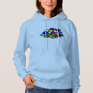 Pull À Capuche Symboles chrétiens de poissons - école