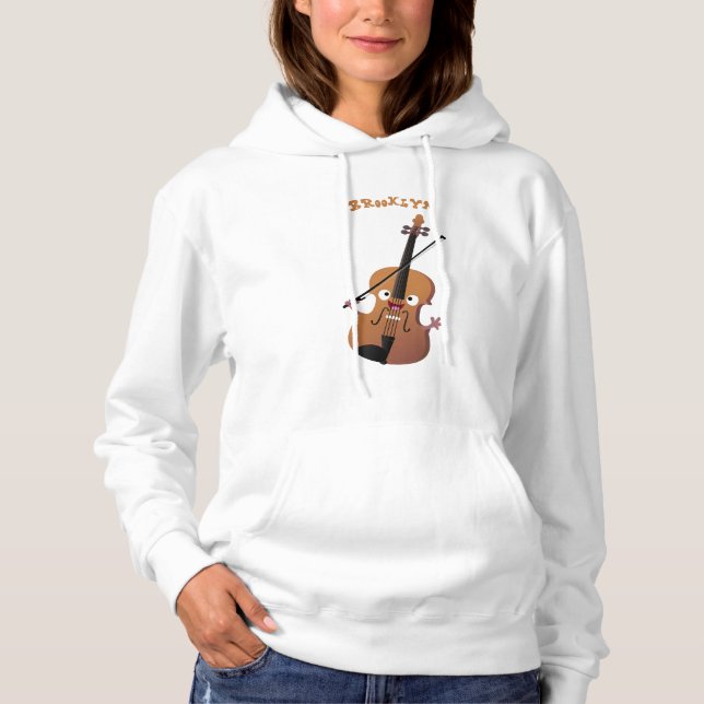 Pull À Capuche Sympa drôle violon personnage de dessin animé (Devant)