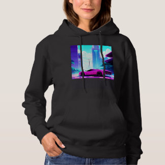 Pull À Capuche Synthwave voiture dérapage retrowave futuresynth s