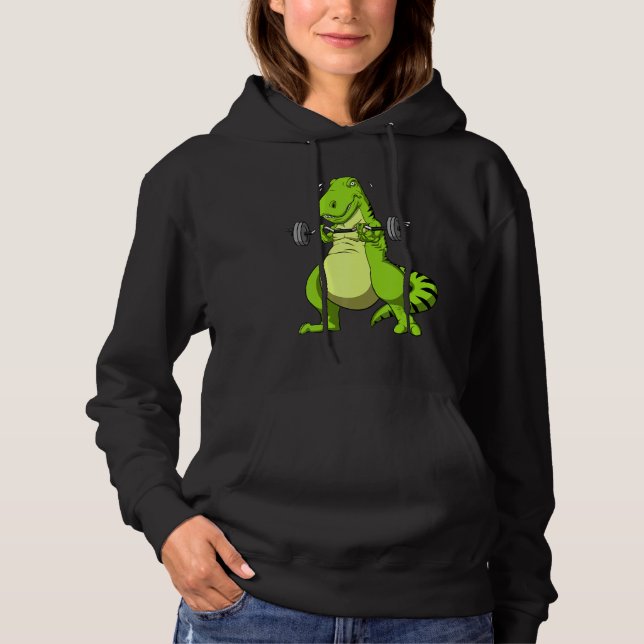 Pull À Capuche T Rex Dinosaur Fitness Gym Bodybuilder Weightlifti (Devant)