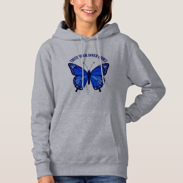 Pull À Capuche T-shirt à capuche papillon bleu Fiez-vous à votre  (Devant)