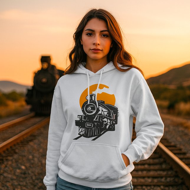Pull À Capuche T-Shirt à capuche pour femmes Train à vapeur (Créateur téléchargé)