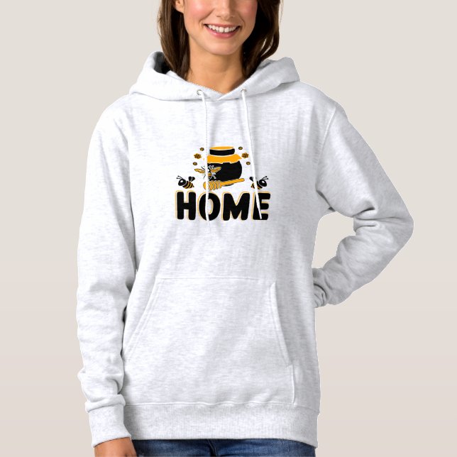 Pull À Capuche T-shirt "ACCUEIL" en pot d'abeille et de miel (Devant)