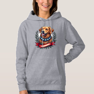 Pull À Capuche T-shirt artistique américain avec Golden Retriever
