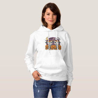Pull À Capuche T-shirt avec des vaches squelettes effrayantes et