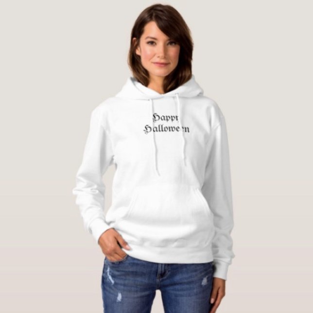 Pull À Capuche T-shirt avec un design d'Halloween représentant un (10oz. cotton-poly blend 100% cotton face set-in sleeves  double needle-stitched armholes bottom band)