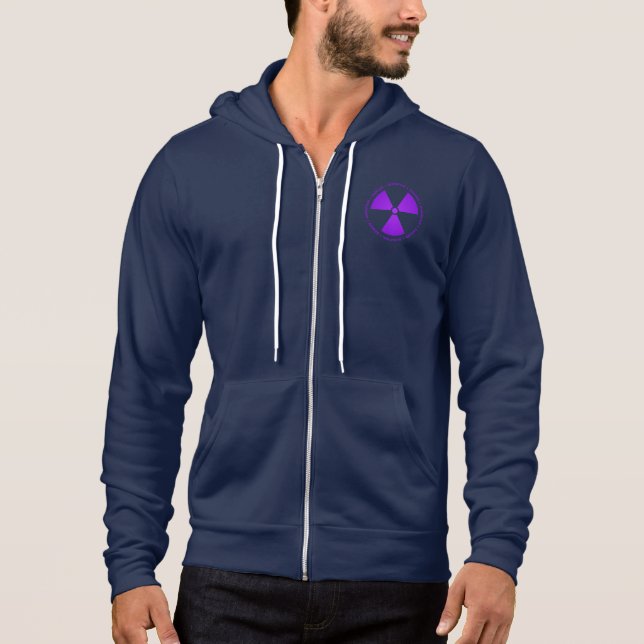 Pull À Capuche T-shirt d'avertissement de rayonnement pourpre (Devant)