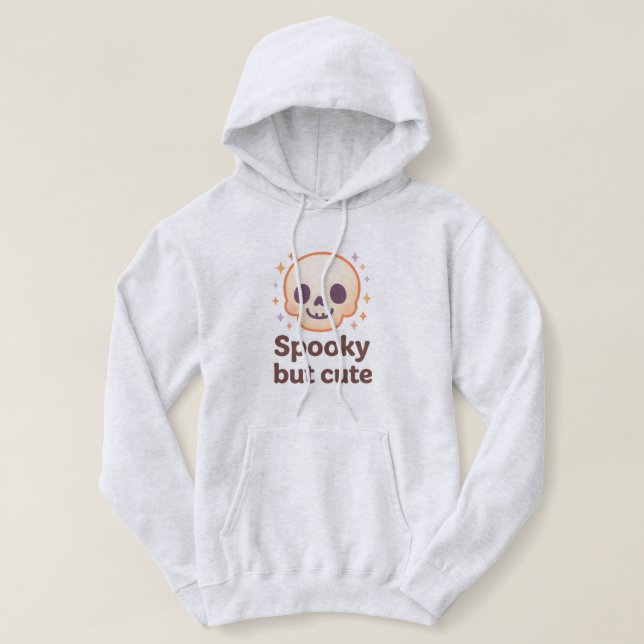 Pull À Capuche T-shirt de Halloween effrayant mais mignon (Design devant)