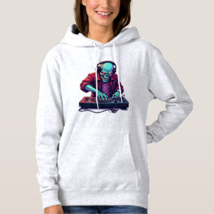 Pull À Capuche T-shirt de la fête de musique Zombie DJ Halloween