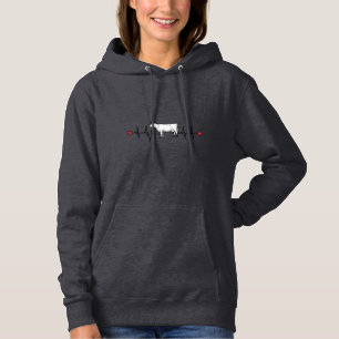Pull À Capuche T-shirt de style gravure battement de coeur de vac