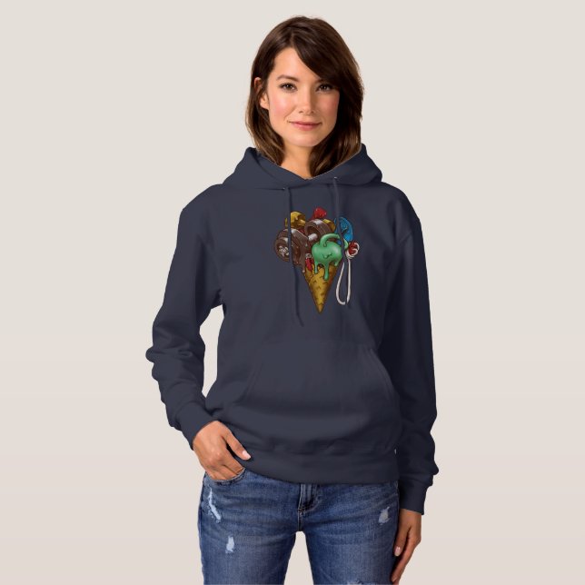 Pull À Capuche T-Shirt d'entraînement à la crème glacée (Devant entier)