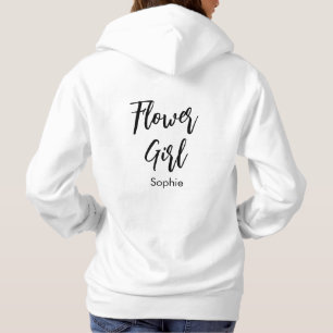 Pull À Capuche T-Shirt Fleur Fille Calligraphie Noir Blanc