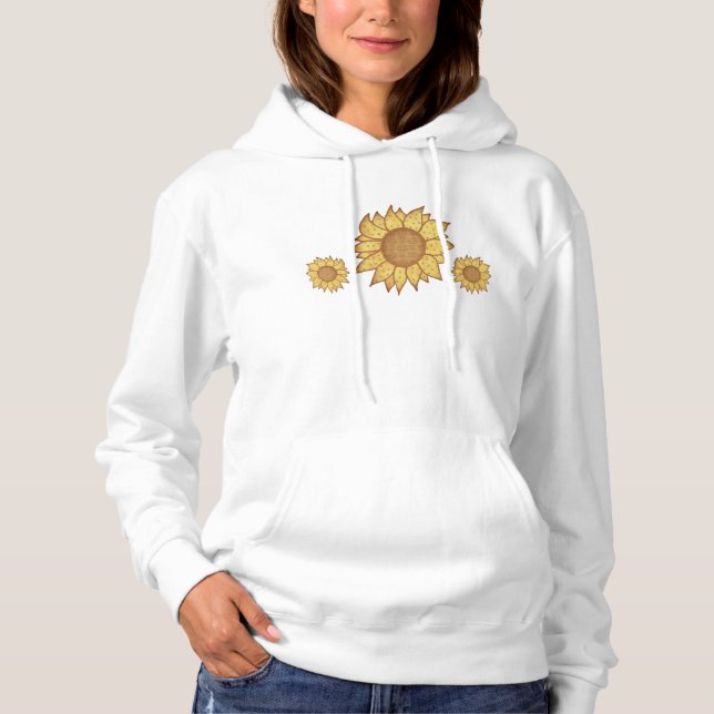 Pull À Capuche T-Shirt Fleurs de Tournesol de Campagne (Devant)