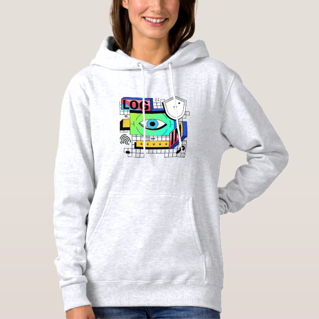 Pull À Capuche T-Shirt Graphique de Sécurité de Connexion – Techn (Devant)