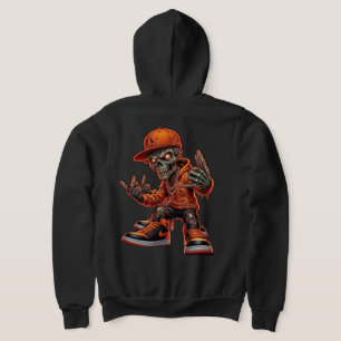 Pull À Capuche T-shirt graphique Squelette Hip Hop