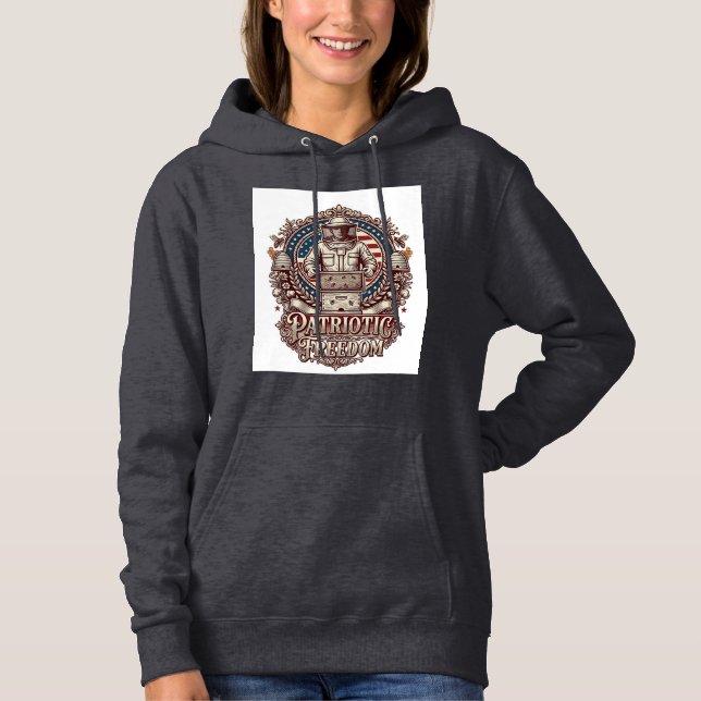Pull À Capuche T-shirt graphique vectoriel Apiculteur Patriotique (Devant)