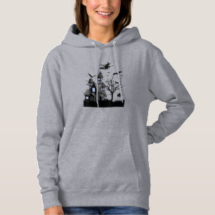 Pull À Capuche T-Shirt Halloween Maison Hantée Chauves-souris Vol