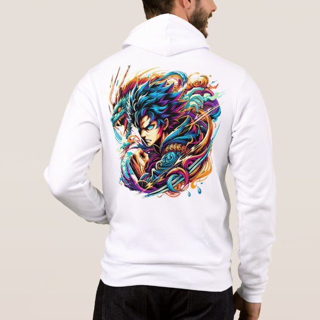 Pull À Capuche T-shirt - Illustration Dragon (Dos)