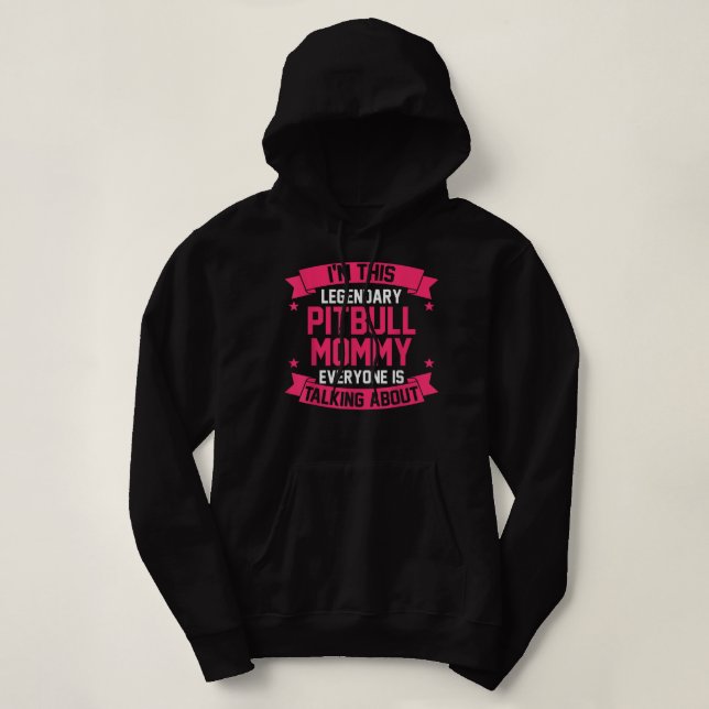 Pull À Capuche T-shirt maman Pitbull (Design devant)