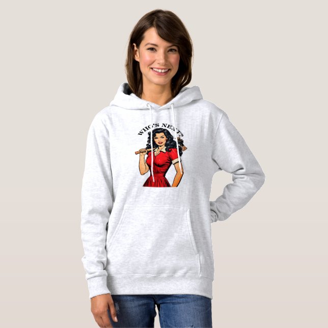 Pull À Capuche T-shirt « Ménagère Tueuse Rétro “Qui est le procha (Devant entier)