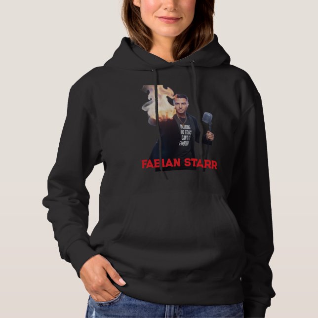 Pull À Capuche T-shirt noir "Brûler dans ton toucher" - Fabian St (Devant)