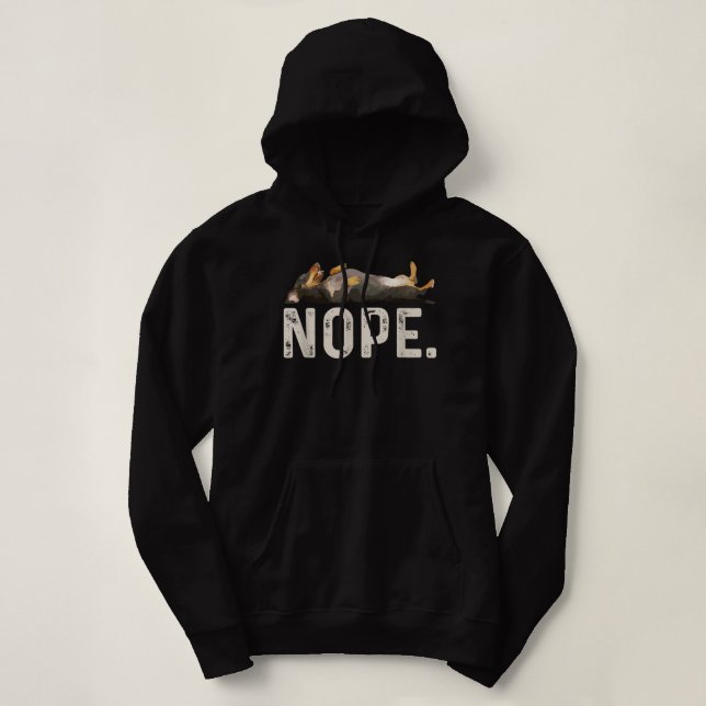 Pull À Capuche T-shirt Nope Lazy Dachshund (Design devant)