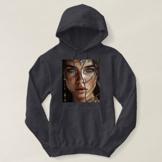 Pull À Capuche T-shirt portrait femme mystique à yeux bleus