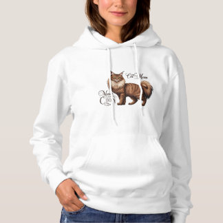 Pull À Capuche T-shirt pour maman de chat Maine Coon fière IV