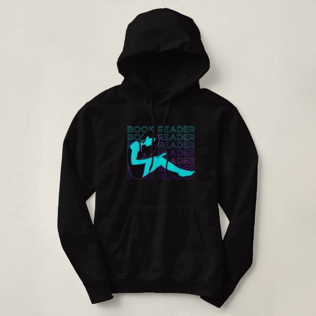 Pull À Capuche T-shirt rétro du lecteur de livre (Design devant)