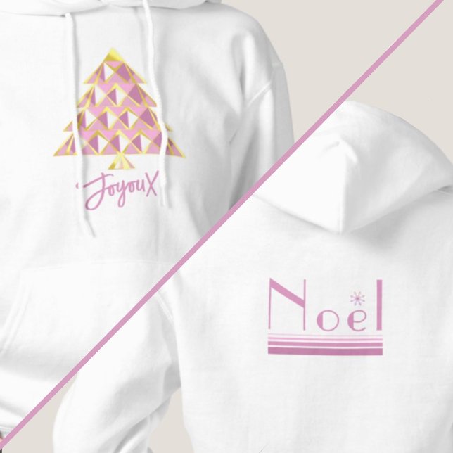 Pull À Capuche T-Shirt Rose Joyoux Noel Noël (Créateur téléchargé)