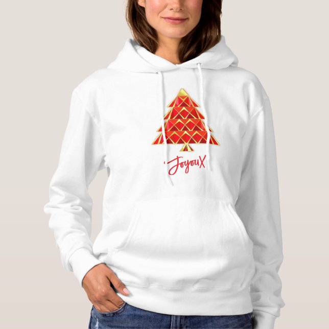 Pull À Capuche T-Shirt Rouge Joyoux Noel Noël (Devant)