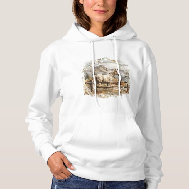 Pull À Capuche T-Shirt Sweatshirt du ranch Horse Mountain (Devant)