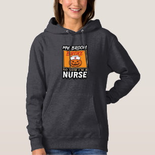 Pull À Capuche T-shirt vintage infirmière Halloween citrouille ba