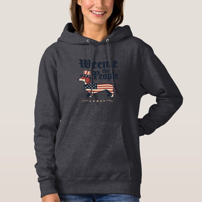 Pull À Capuche T-Shirt Weenie le Peuple Dachshund Patriotique_1 (Devant)